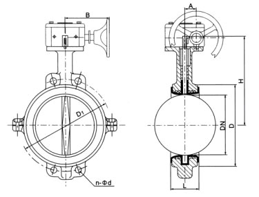 D371(半襯)、D371Fs(全襯)蝸輪對夾襯氟塑料蝶閥
