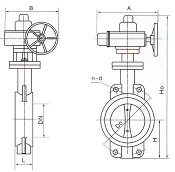 D971X電動(dòng)對夾式軟密封蝶閥結(jié)構(gòu)圖